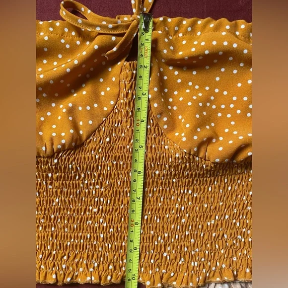Orange polka dot crop top XL - Picture 6 of 9